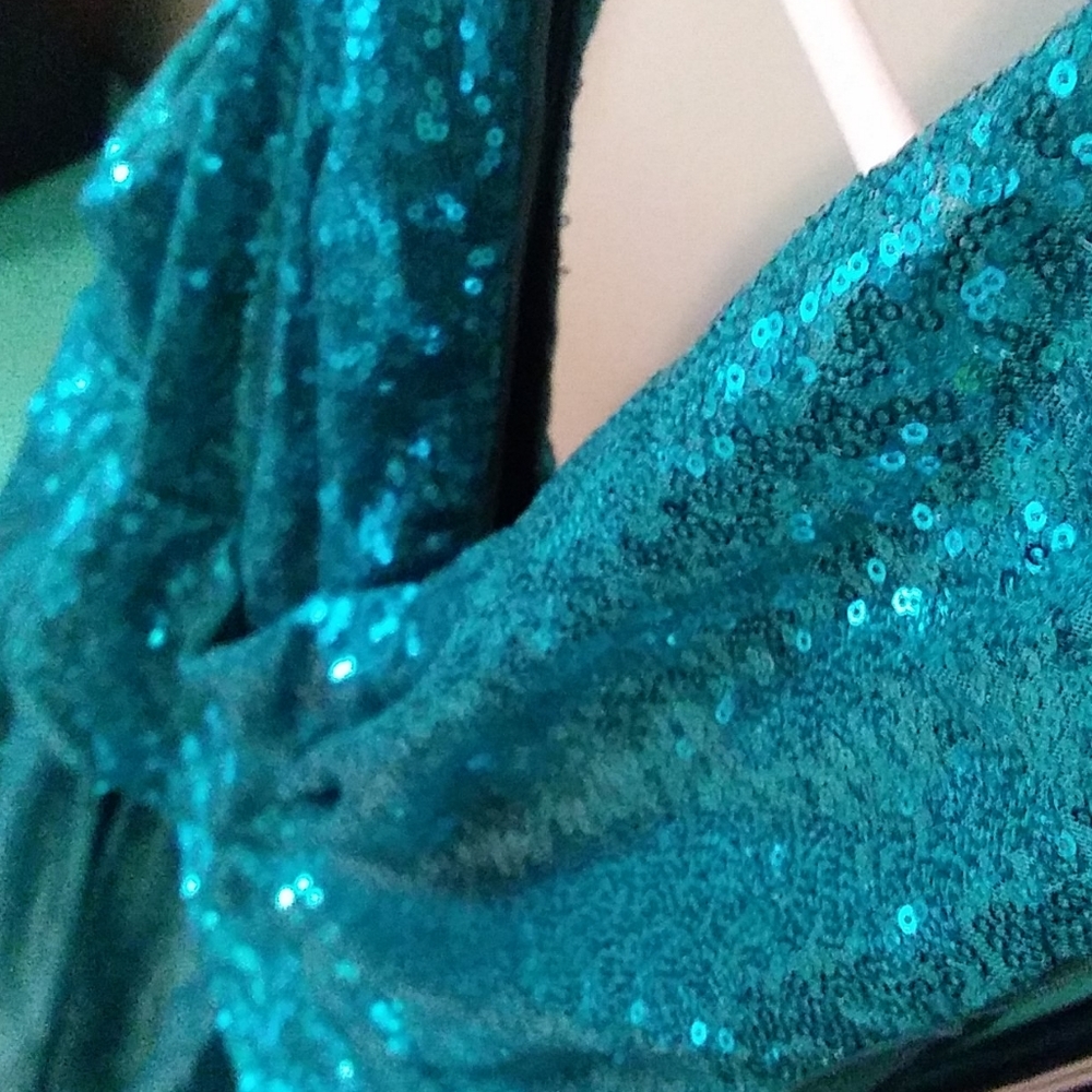 Teal Sequin Gown